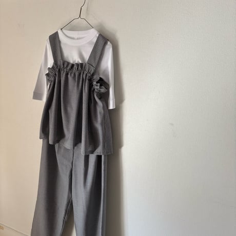yuni washable  wool ギンガムチェック ビスチェ