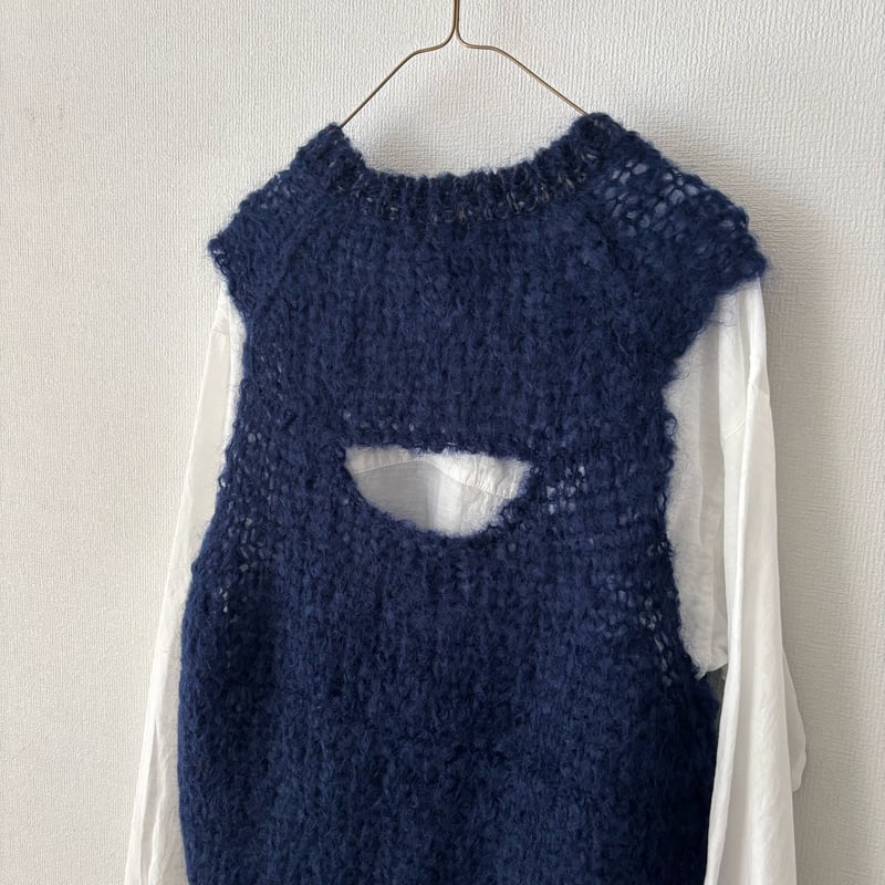 ホームスパンhomspunメリノウール針抜きベスト homspun モヘア ベスト