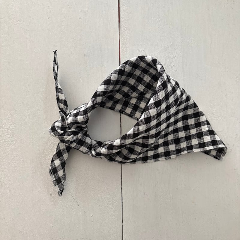 オールドマンズテーラー LINEN GINGHAM CHECK TRIANGLE SCARF
