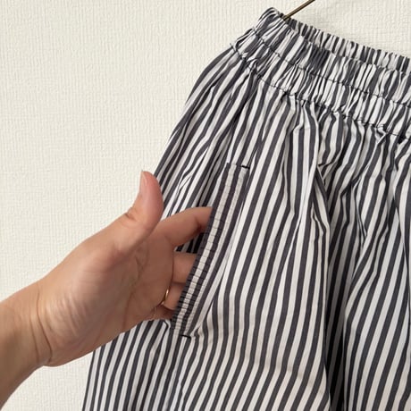 homspun コットンタイプライター キュロットパンツ・ストライプ