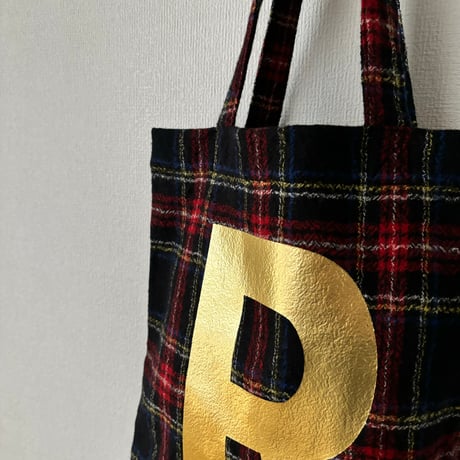 オールドマンズテーラー WOOL TARTAN  CHECK TOTE BAG・Black Stewart