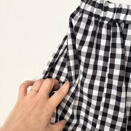 raha　 gingham check flare wide pants