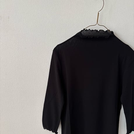 Hands of creation ガス抜きスーパーソフトフライス 6分袖ボトルネックプルオーバー