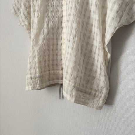 NATURAL LAUNDRY　シアーチェック ドルマンカーディガン