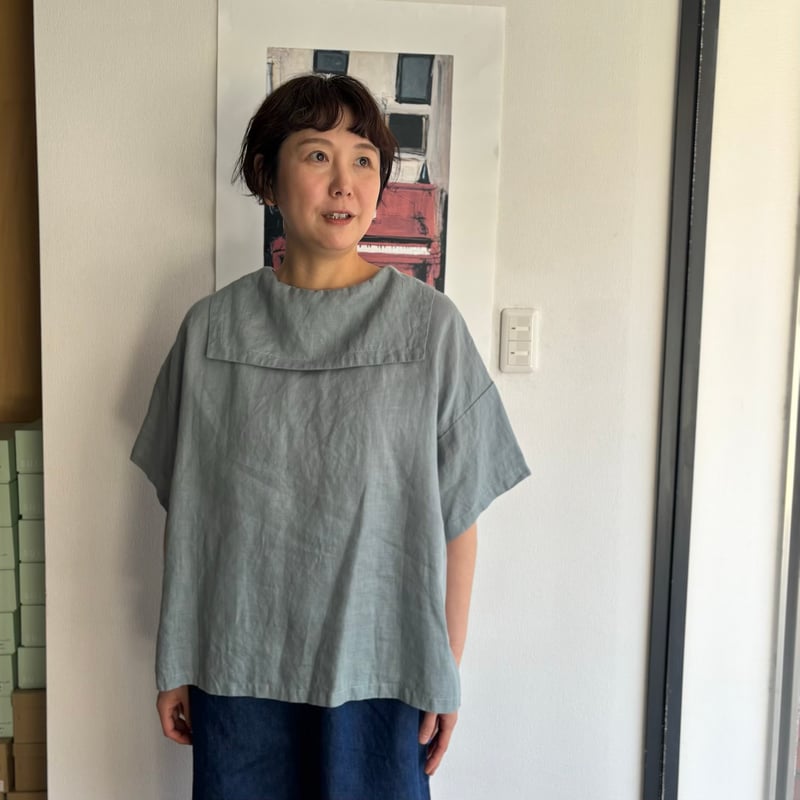 FOG LINEN WORK itonowa Life別注 フラットセーラーカラーブラウス FOG LINEN WORK itonowa Life別注 フラットセーラーカラーブラウス