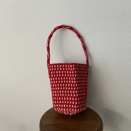 RECTANGLE ギンガムサイザル ミニショルダー・RED
