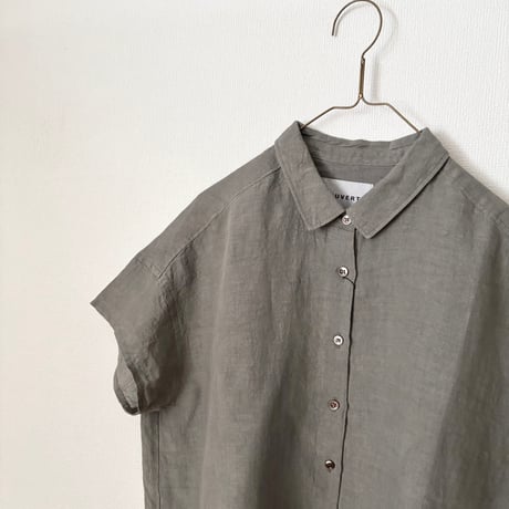 OUVERT Fanage Linen フレンチスリーブ　シャツブラウス