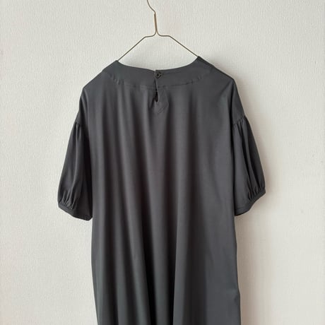 atelier naruse コットンカットソーコクーンワンピース  ダークグレイ