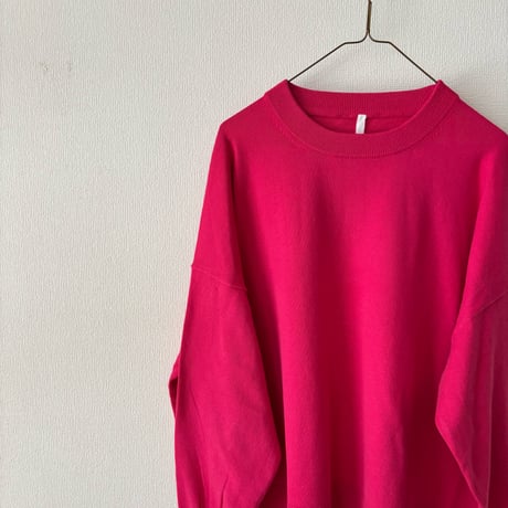 Hints On Moment Everything コットンカシミヤ クルーネックプルオーバー・フランボワーズピンク