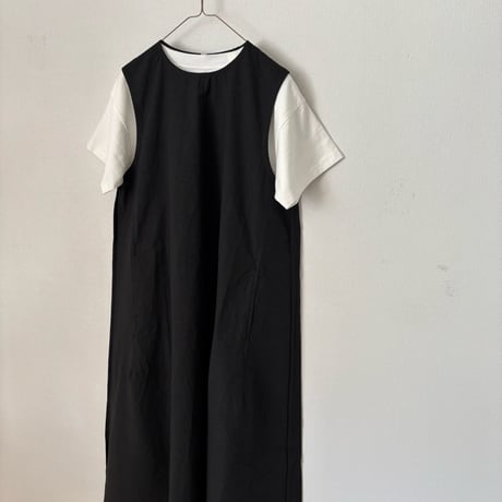 OUVERT コットンリネンタイプライターファナージュ ノースリーブワンピース