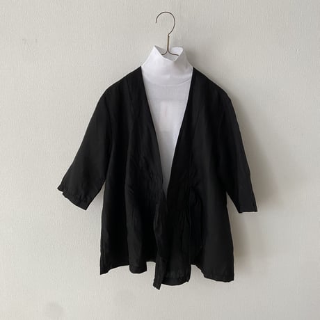 homspun  リネンバイオ フロントギャザー6分袖ブラウスジャケット