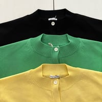 homspun コットンコード10G クルーネックカーディガン