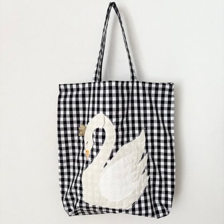 raha edodaki gingham check swan bag