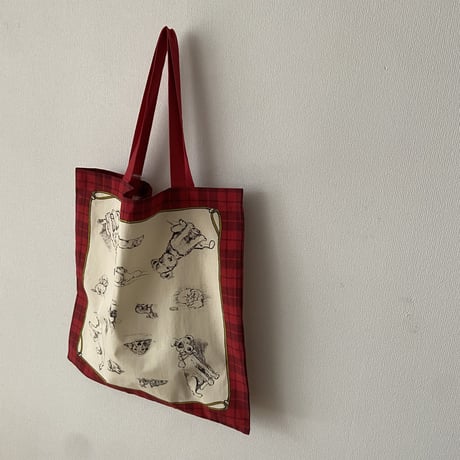 オールドマンズテーラー  SKETCH BOOK PANEL BAG    Dog Red