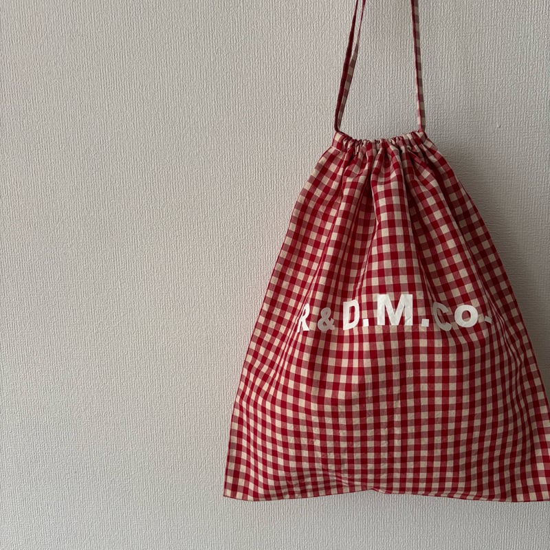 オールドマンズテーラー GINGHAM CHECK DRAWSTRING BAG(L) | i