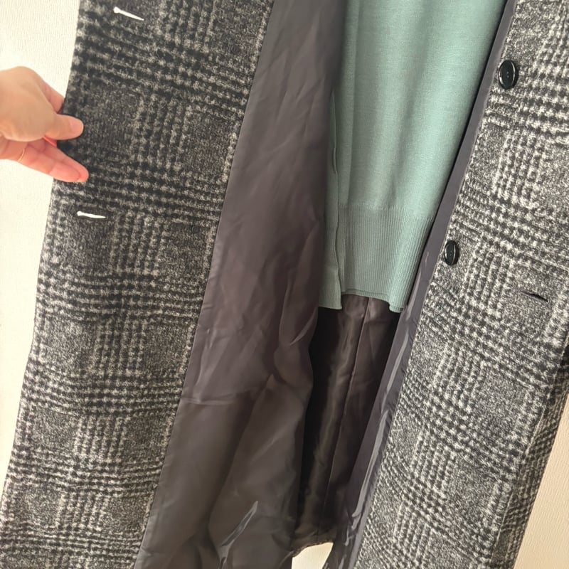 UNIVERSAL TISSU ウールグレンチェック オーバー ピーコート | itonowa