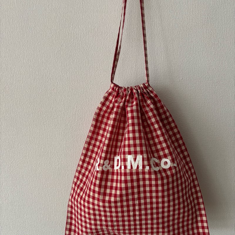 オールドマンズテーラー GINGHAM CHECK DRAWSTRING BAG(L) | i