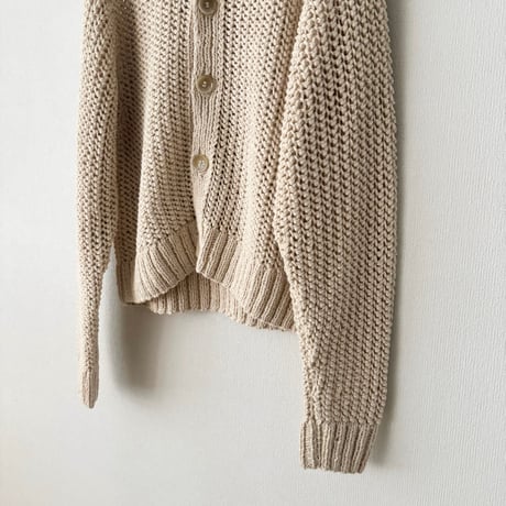 PARIS DE AOUNE   ネパール手編みKNIT クルーネックカーディガン