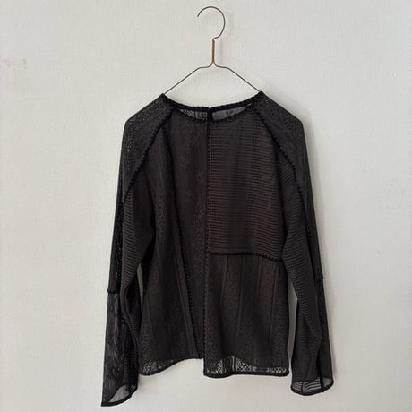 ✩お値下げ✩ 2022 美品 ババグーリ 綿かすり格子織 ゆったりブラウス  