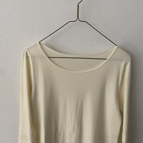 miho umezawa  SUPIMA COTTON ワイドネックインナーTシャツ9分袖