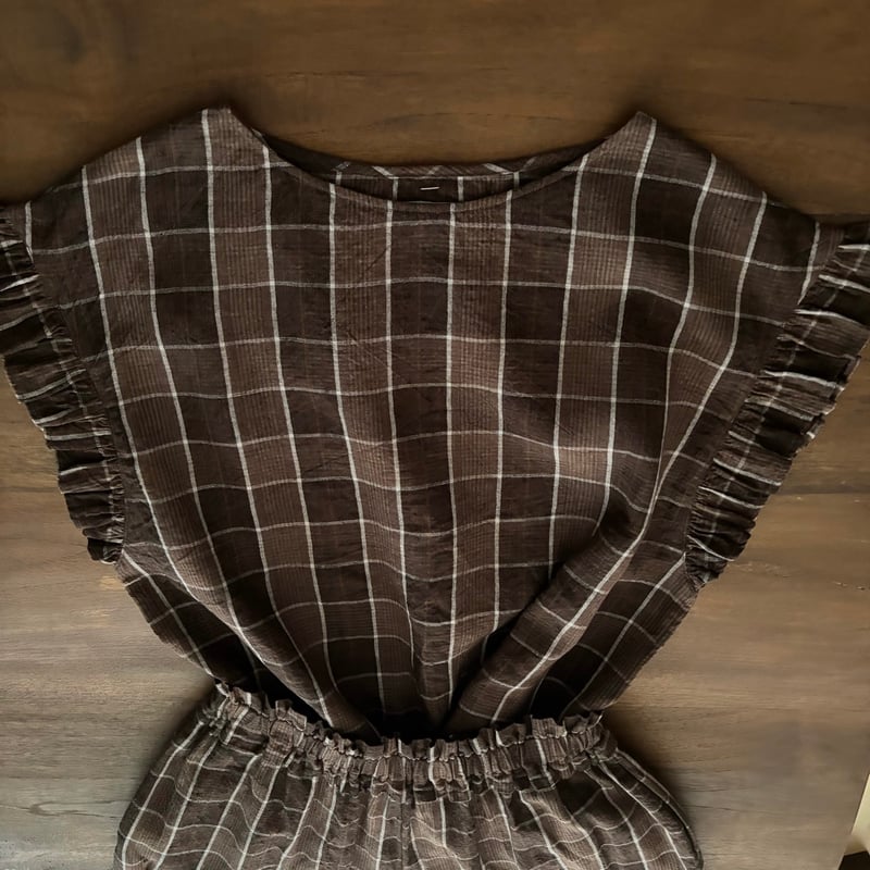 ミホウメザワ　リネンフリルスリーブ ブラウス　ホワイト◆miho umezawa CRINKLE LINEN gather sleeve blouse 【miho umezaw