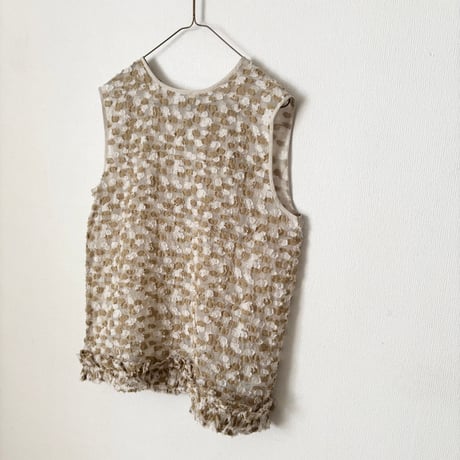 qiri  木漏れ日  back ribbon blouse・サンド