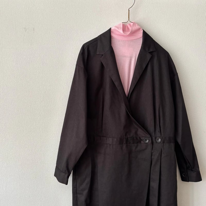 atelier naruse コットンカシュクール オーバーオール・ブラック