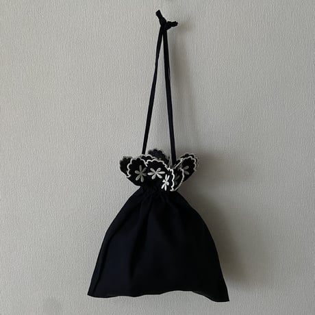オールドマンズテーラー FLOWER SCALLP DRAWSTRING BAG