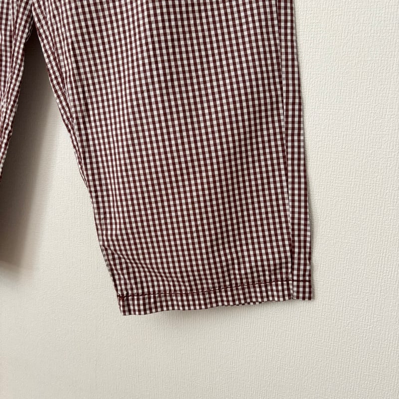 homspun コットンタイプライター ウエスト紐 ギャザーパンツ・ブラウン