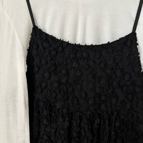 yuni コットンレーヨンナイロン hana dot jacquard camisole one piece