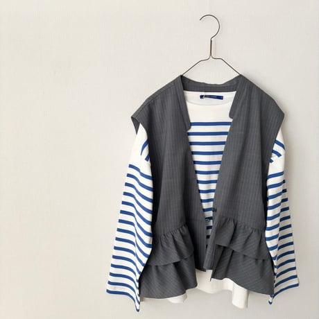 NATURAL LAUNDRY　バスクボーダーしかくい広くプルオーバー