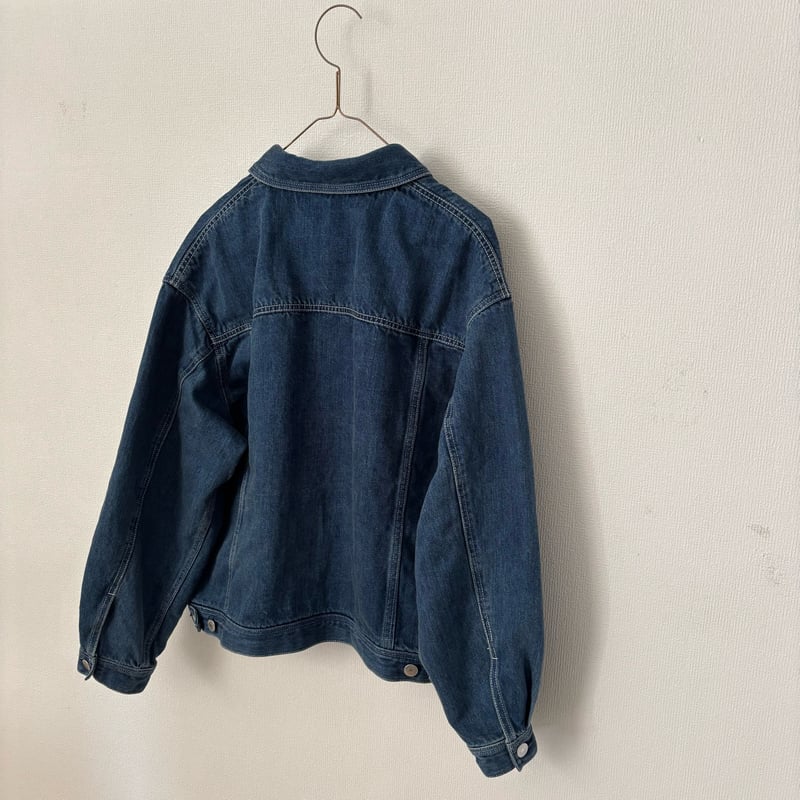 OUVERT コットンリネン セルビッチデニム ラウンドカラージャケット