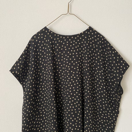 somewearclothing  水玉2wayワンピース　クロベース×ベージュ 水玉