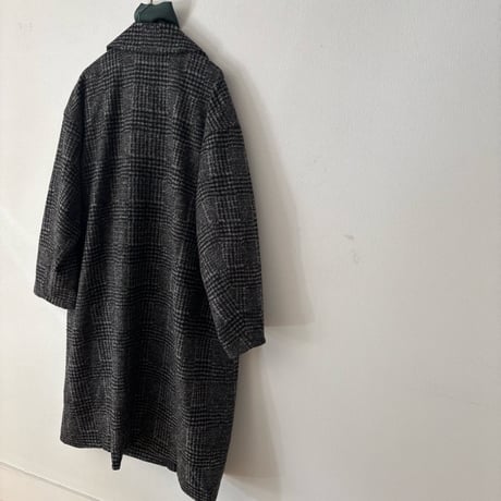 UNIVERSAL TISSU ウールグレンチェック オーバー ピーコート