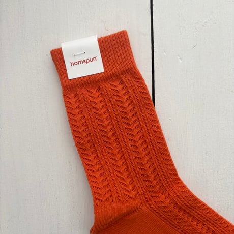 homspun 綿コーマ レースソックス