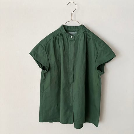 OUVERT 60/-ツイルF-COLD スタンドカラーブラウス
