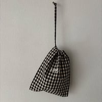 オールドマンズテーラー GINGHAM CHECK DRAWSTRING BAG(S)・Black