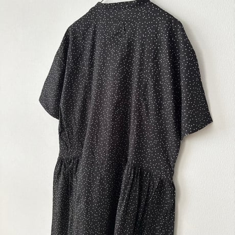 PARIS DE AOUNE   ドットプリント バンドカラーワンピース