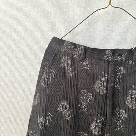 qiri   flower quilt jacquard pants