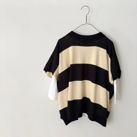 NATURAL LAUNDRY　ハイツイストボーダー ブロックプルオーバー