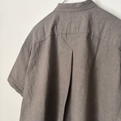 Hands of creation コットンリネン タイプライターファナージュ シンプル半袖シャツ
