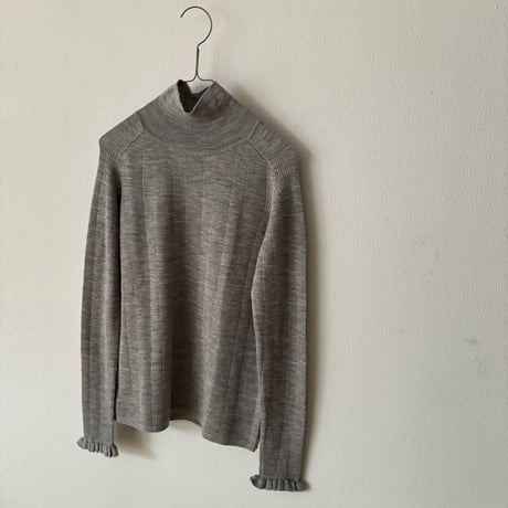 Hands of creation EXTRA FINE MERINO ランダムリブタートルプルオーバー