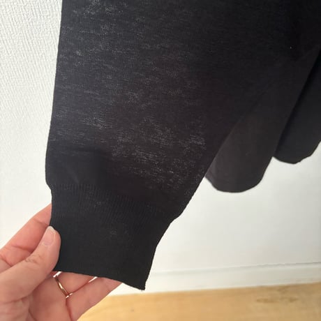 Hints On Moment Everything コットンリネンクルーネックプルオーバー   black