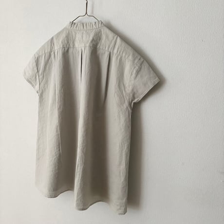 OUVERT 60/-ツイルF-COLD スタンドカラーブラウス