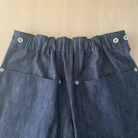 miho umezawa PLANE WEAVE DENIM unisex cocoon pants　トール丈
