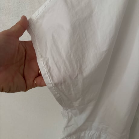 homspun  コンパクトウェザー BIGギャザーワンピース・ホワイト