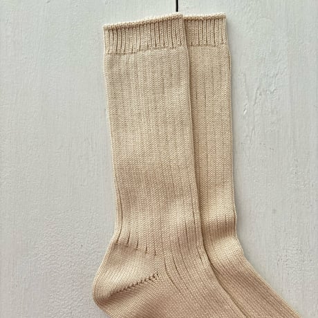 HOKOS 大人のリブソックス 生成り