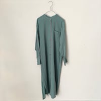 yuni キュプラポリエステルコットン stripe シャツワンピース