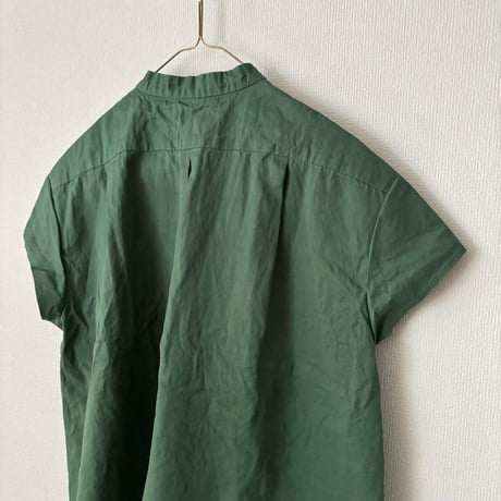 OUVERT 60/-ツイルF-COLD スタンドカラーブラウス