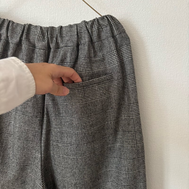 yuni ウォッシャブルウール check gum tack pants | itonowa